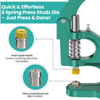 Flat Cap S Spring Press Studs Setting Die Set for Green Machine Hand Press