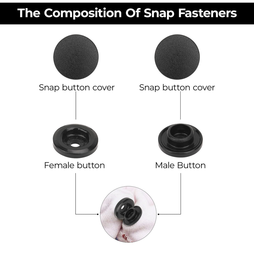 Genuine Kam Snap Buttons Black & White