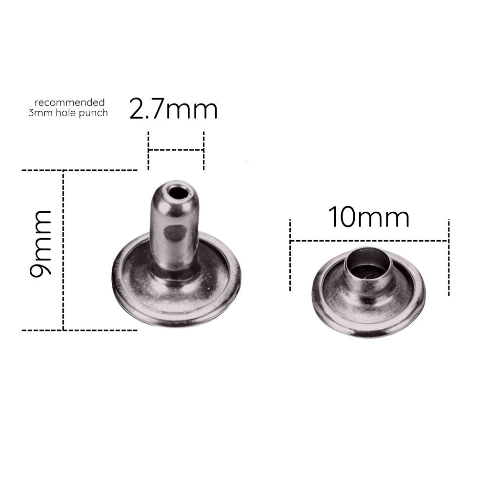 Double Cap Tubular Rivets (Pack of 100)