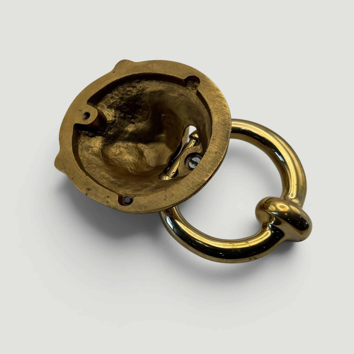 Lions Head Ring Knocker – Polished Brass
