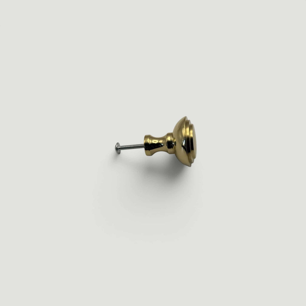Stepped Cupboard Knob 40mm – Polished Brass