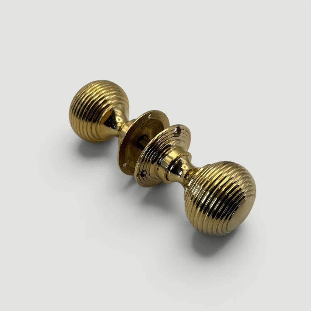 Cast Beehive Door Knob – Polished Brass