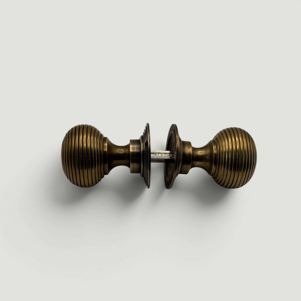 Cast Beehive Door Knob – Aged Brass