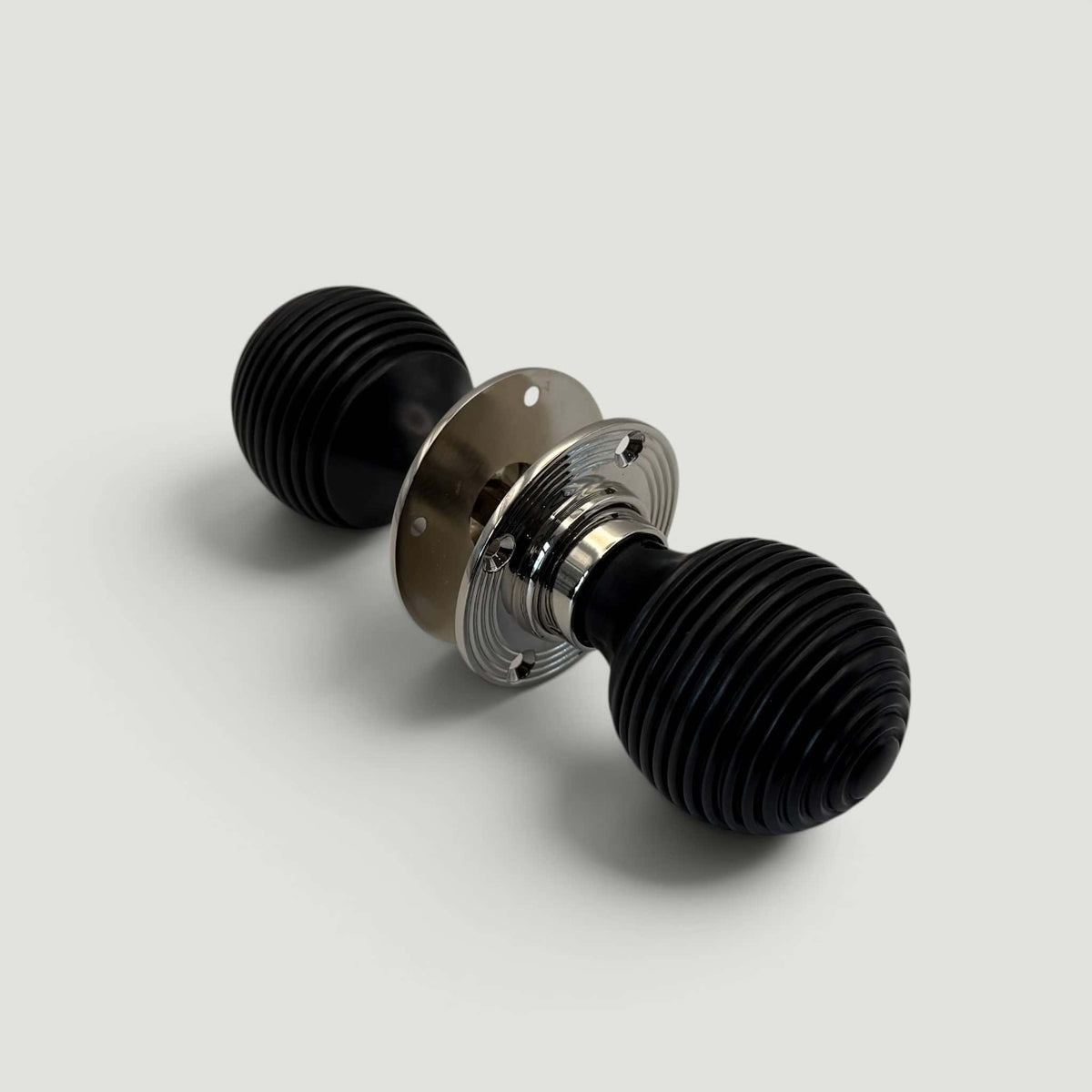 Ebony Beehive Door Knob – Polished Nickel