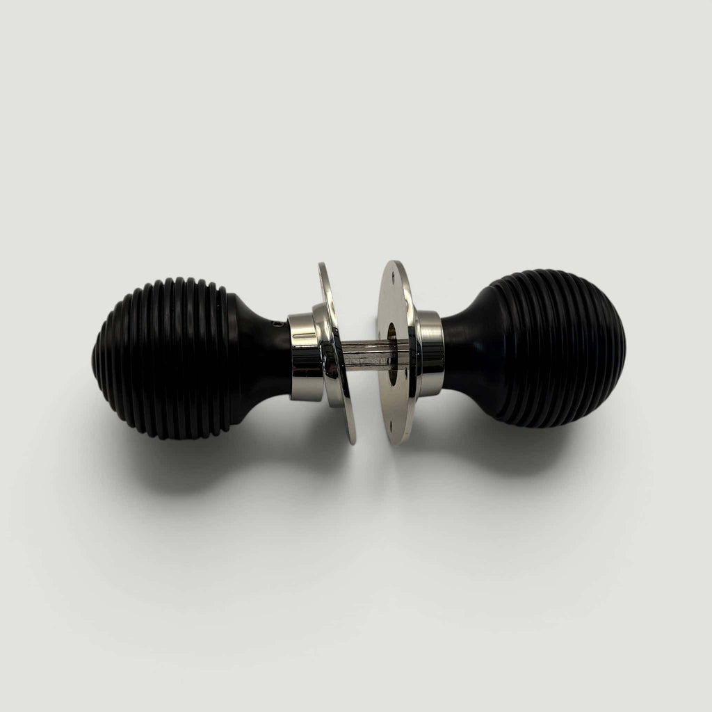 Ebony Beehive Door Knob – Polished Nickel