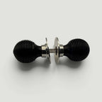Ebony Beehive Door Knob – Polished Nickel