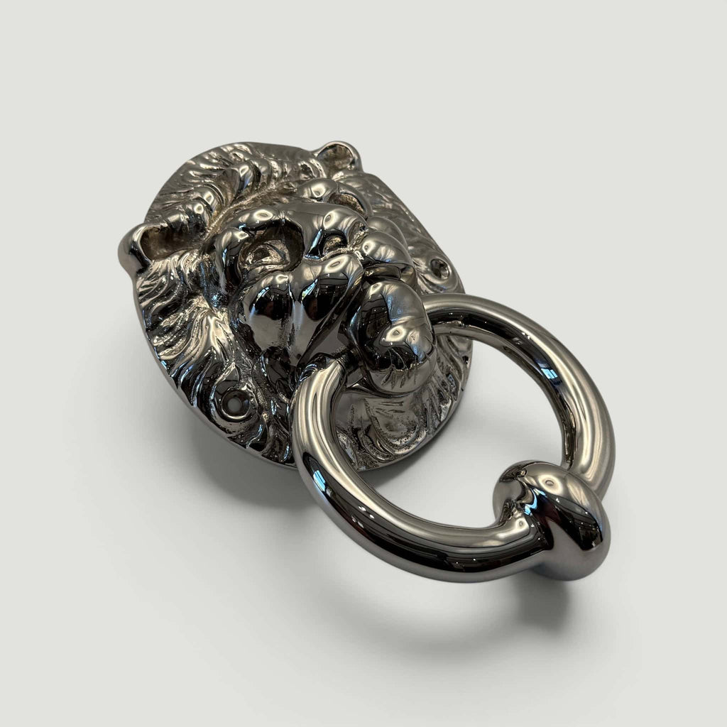Lions Head Ring Knocker – Polished Nickel