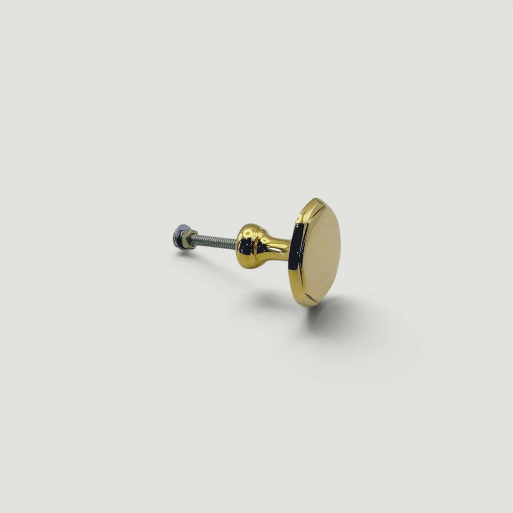 Octagonal Cupboard Knob 32mm – Polished Brass