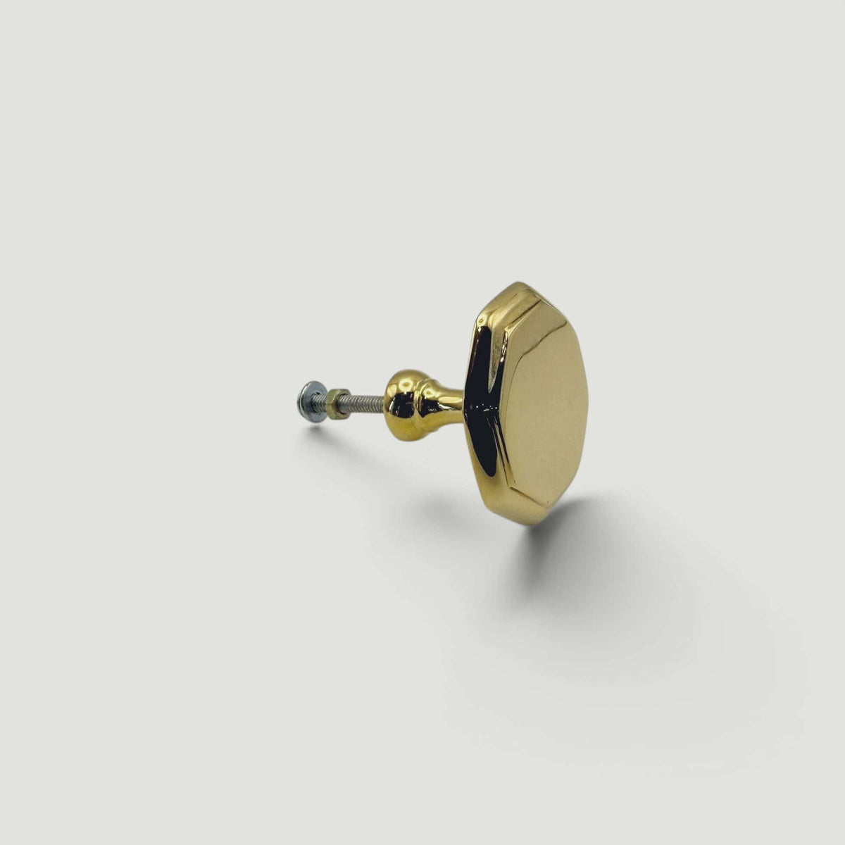 Octagonal Cupboard Knob 44mm – Polished Brass