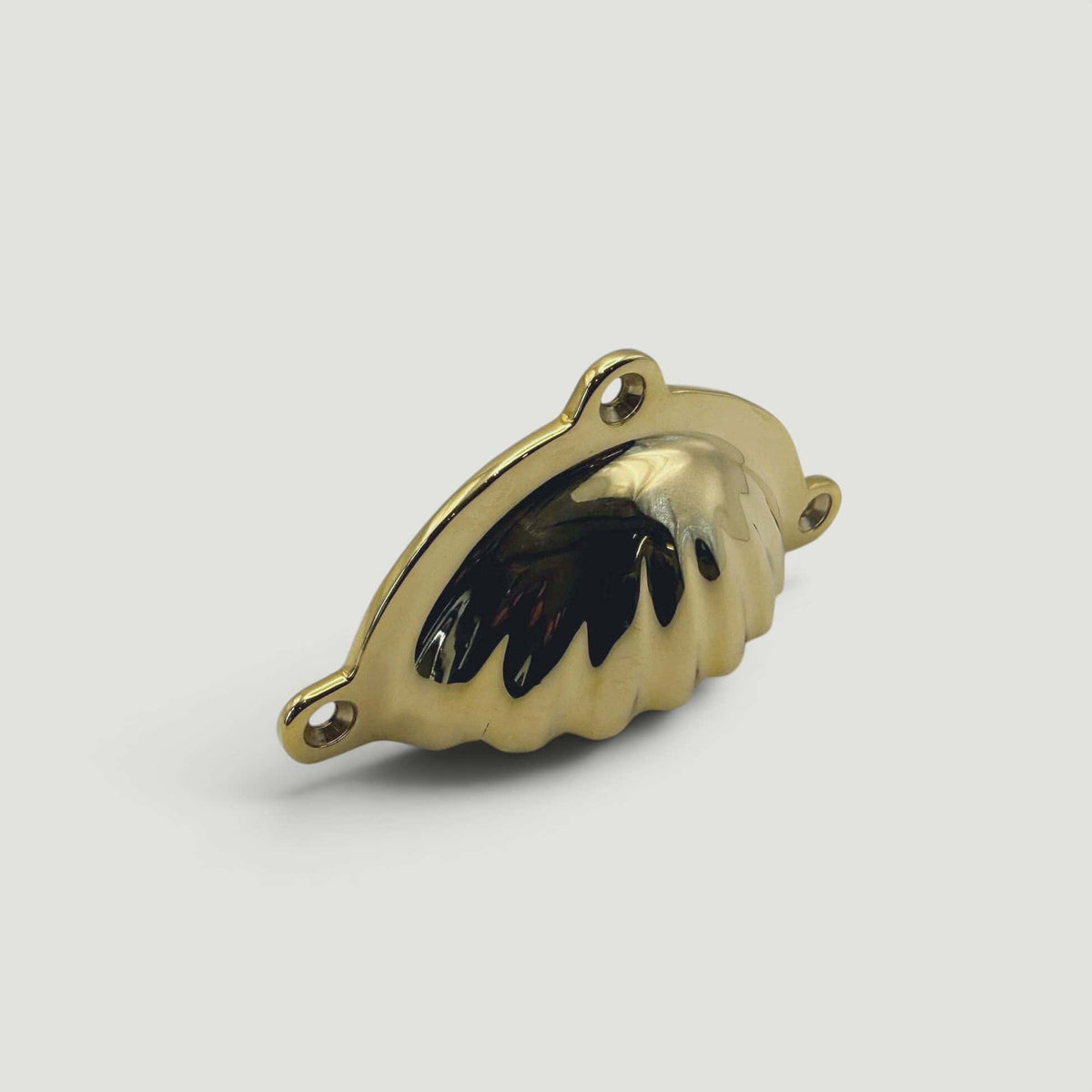 Scalloped Drawer Pull – Polished Brass