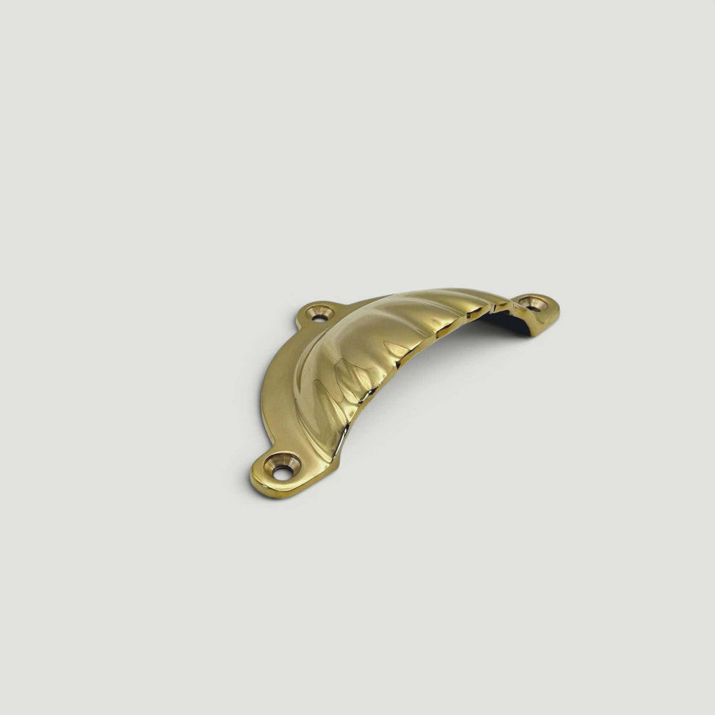 Scalloped Drawer Pull – Polished Brass