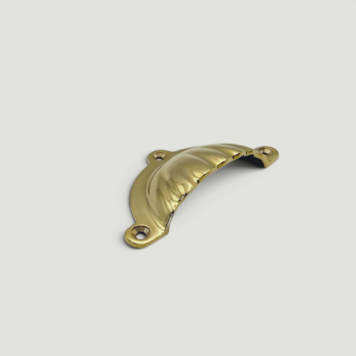 Scalloped Drawer Pull – Polished Brass