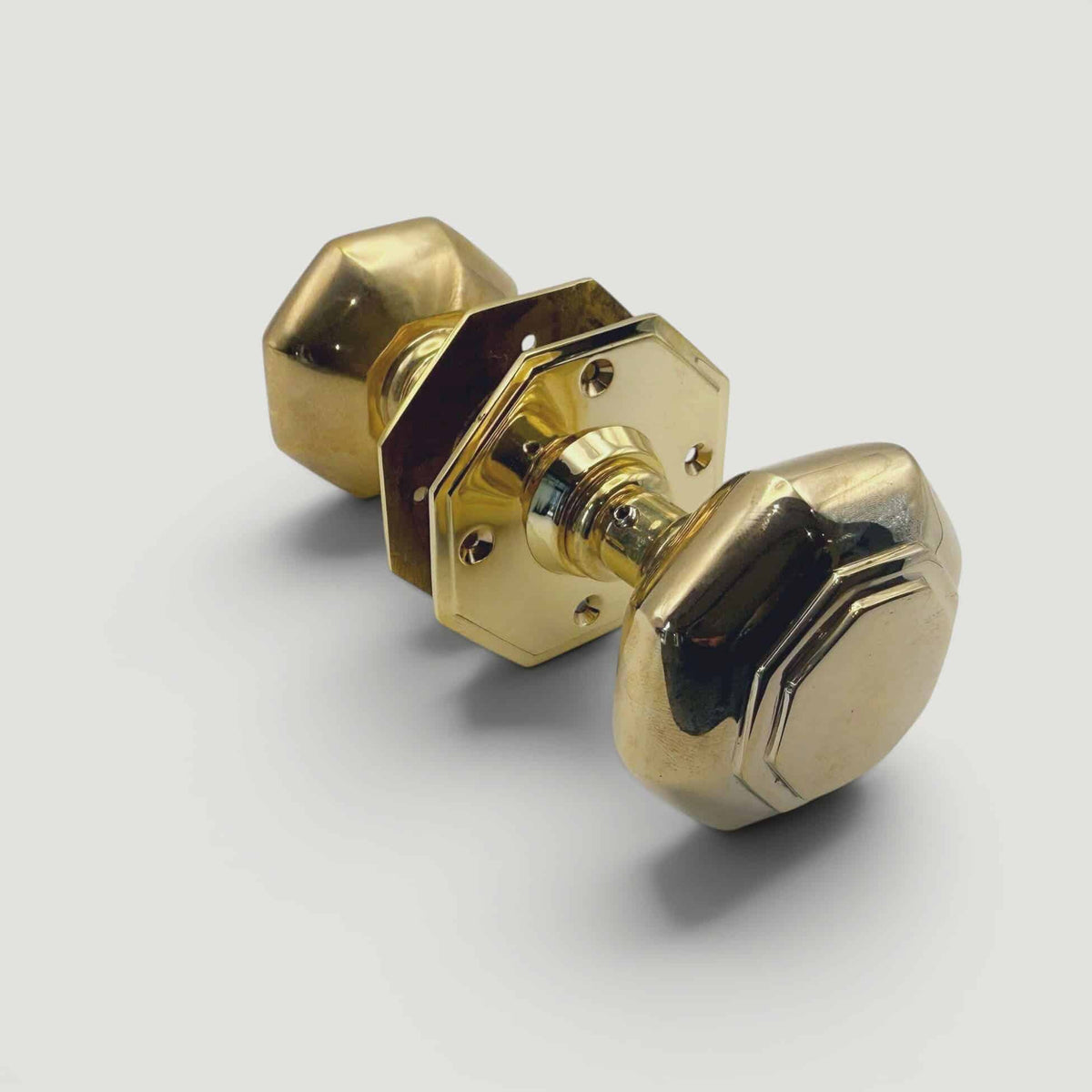 Octagonal Door Knob – Polished Brass
