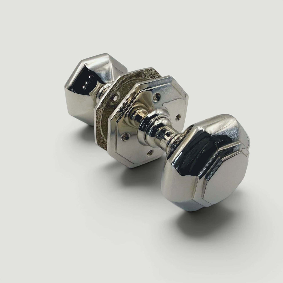 Octagonal Door Knob – Polished Nickel