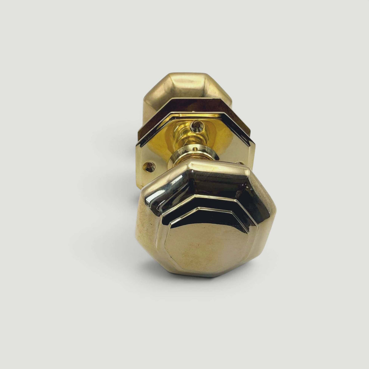 Octagonal Door Knob – Polished Brass