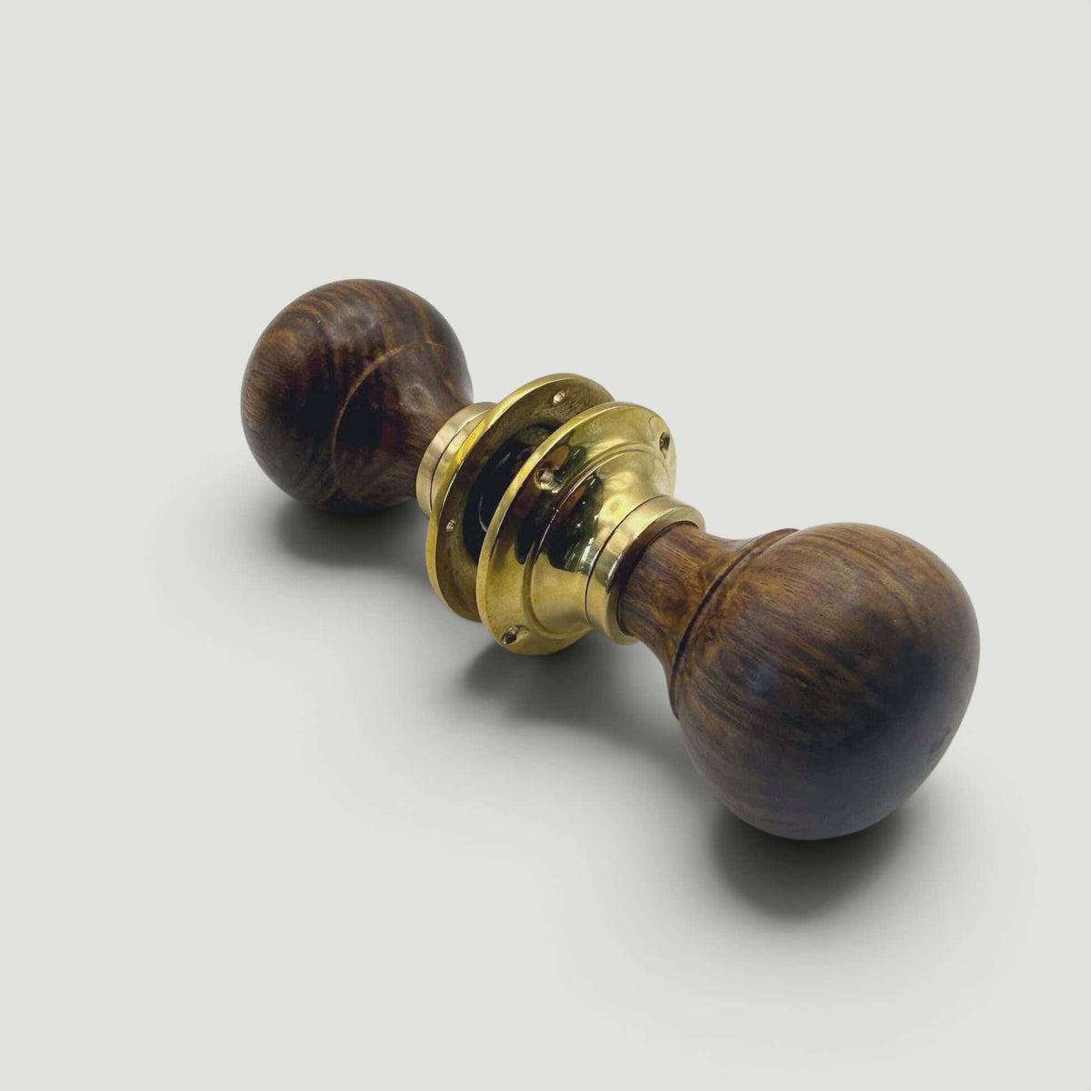 Rosewood Bun Door Knob – Polished Brass
