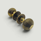Solid Beehive Door Knob – Aged Brass