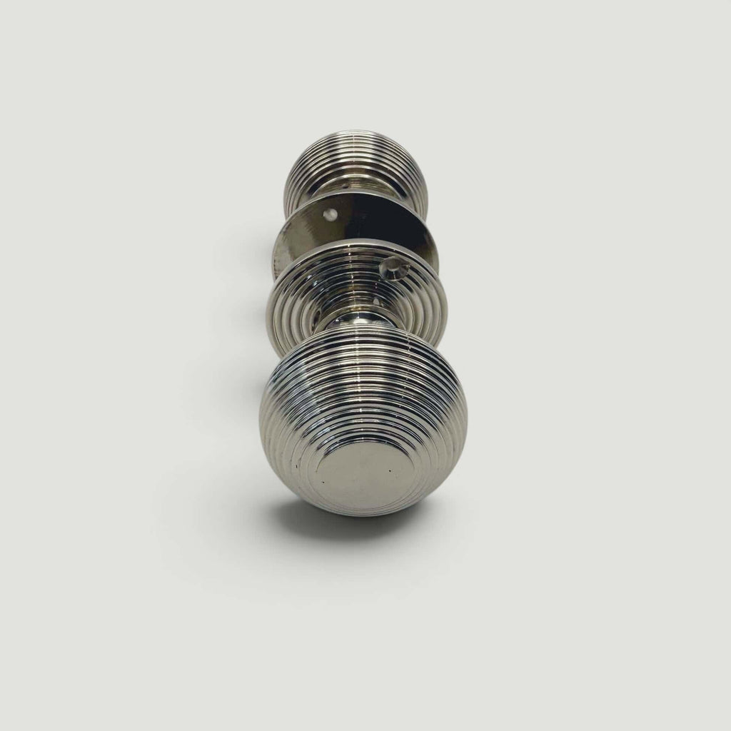 Solid Beehive Door Knob – Polished Nickel