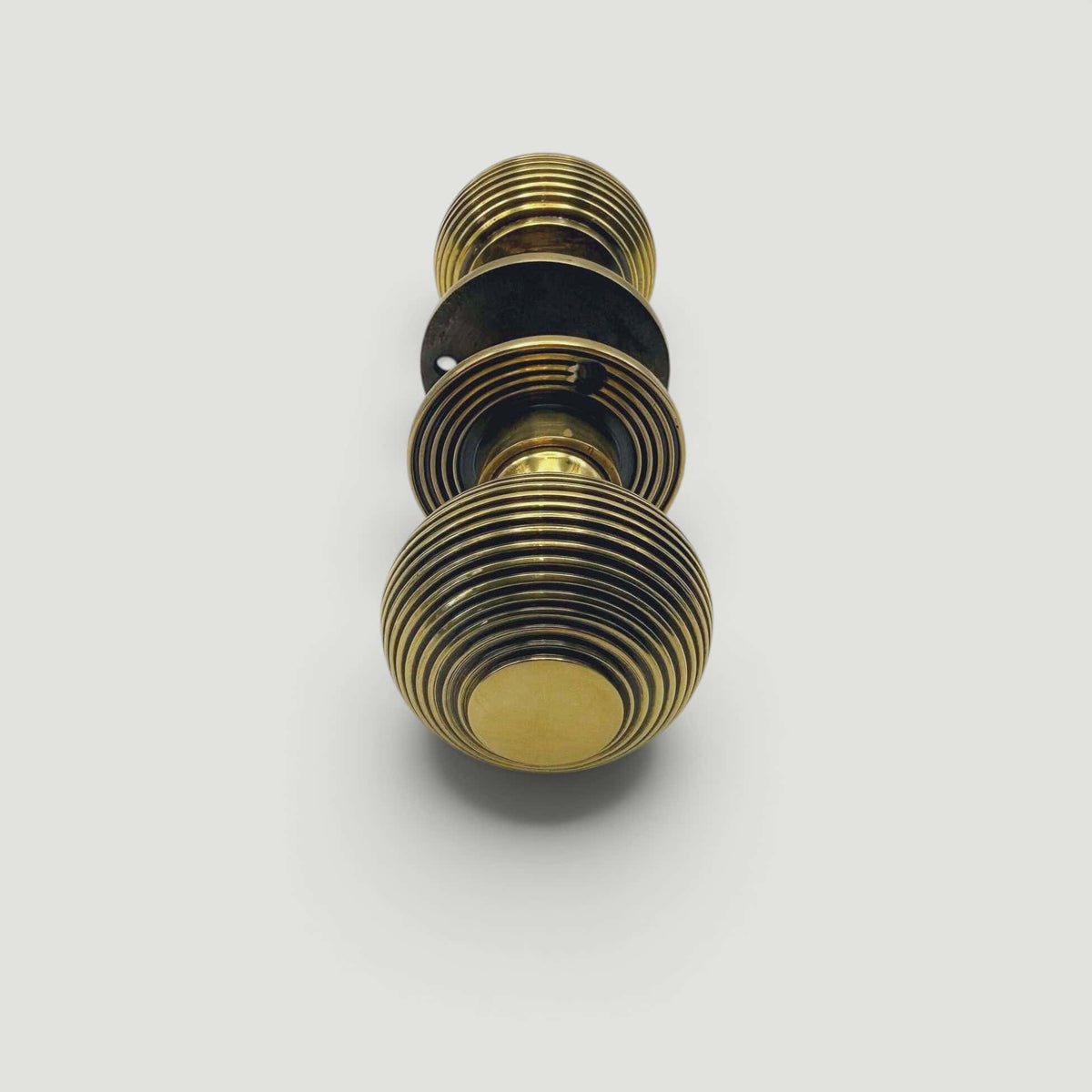 Solid Beehive Door Knob – Aged Brass