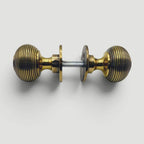 Solid Beehive Door Knob – Aged Brass