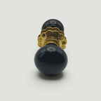 Ebony Bun Door Knob – Aged Brass