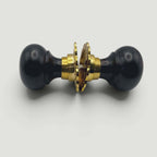 Ebony Bun Door Knob – Aged Brass