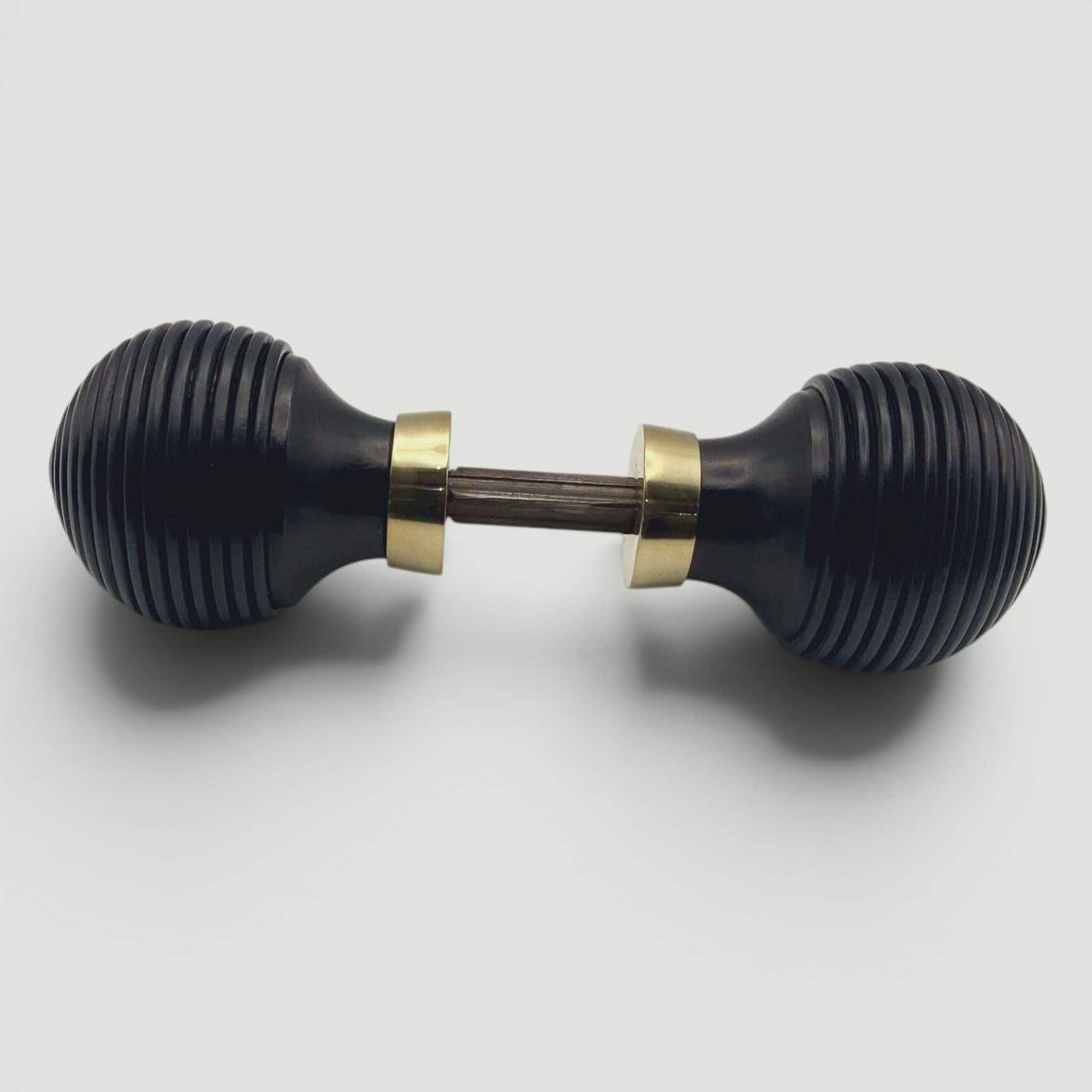 Ebony Beehive Door Knob – Aged Brass