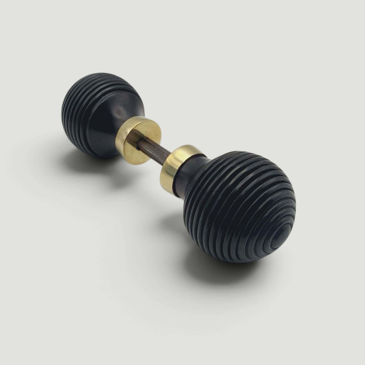 Ebony Beehive Door Knob – Aged Brass