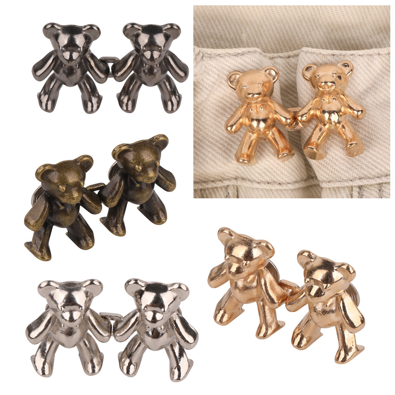 Teddy Bear Design Jeans Button set