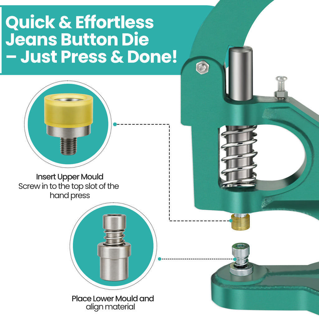 Jeans Button Die Set for Green Machine Hand Press