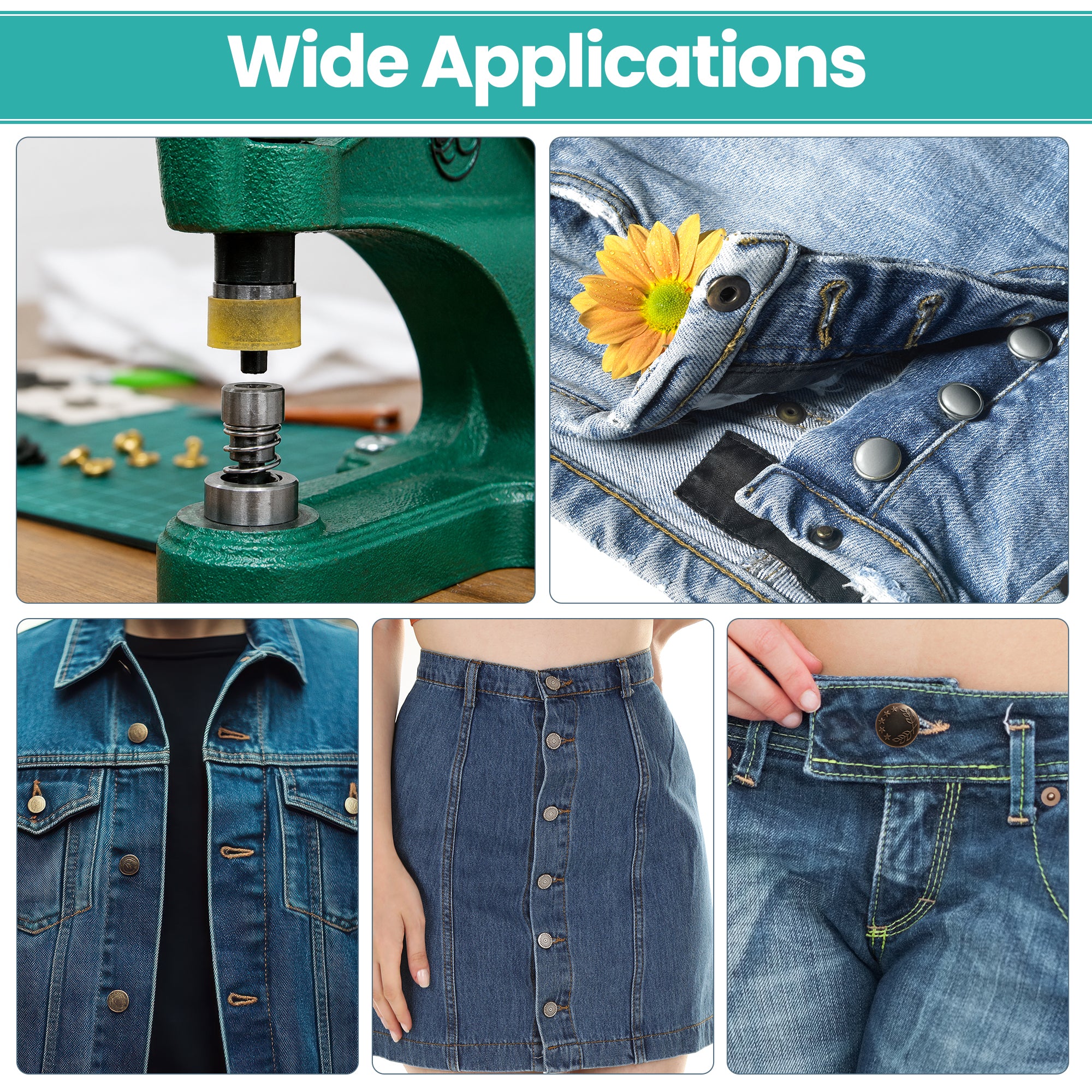 Jeans Button Die Set for Green Machine Hand Press