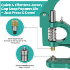 Jersey Cap Snap Poppers Die Tool Set for Green Machine Hand Press
