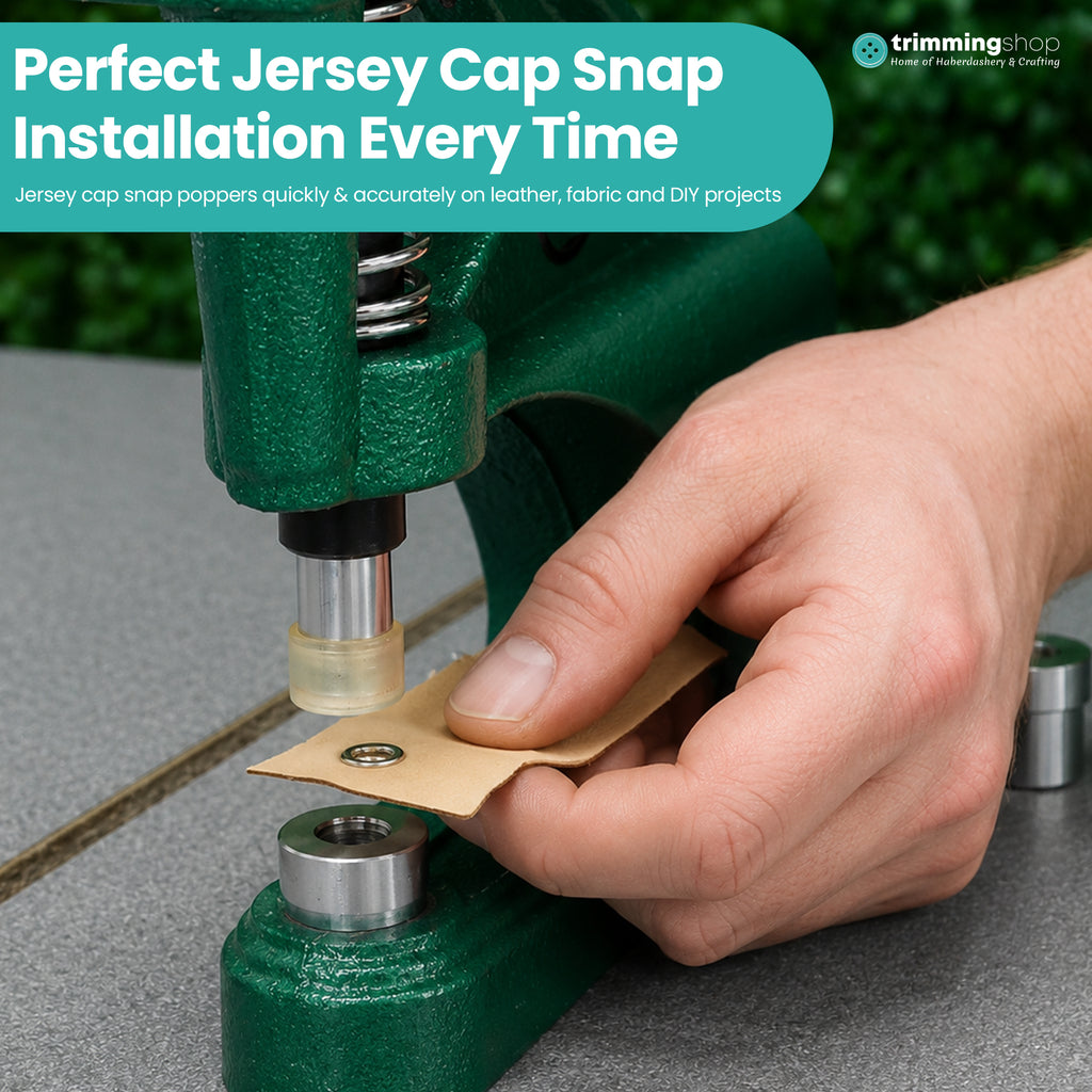 Jersey Cap Snap Poppers Die Tool Set for Green Machine Hand Press