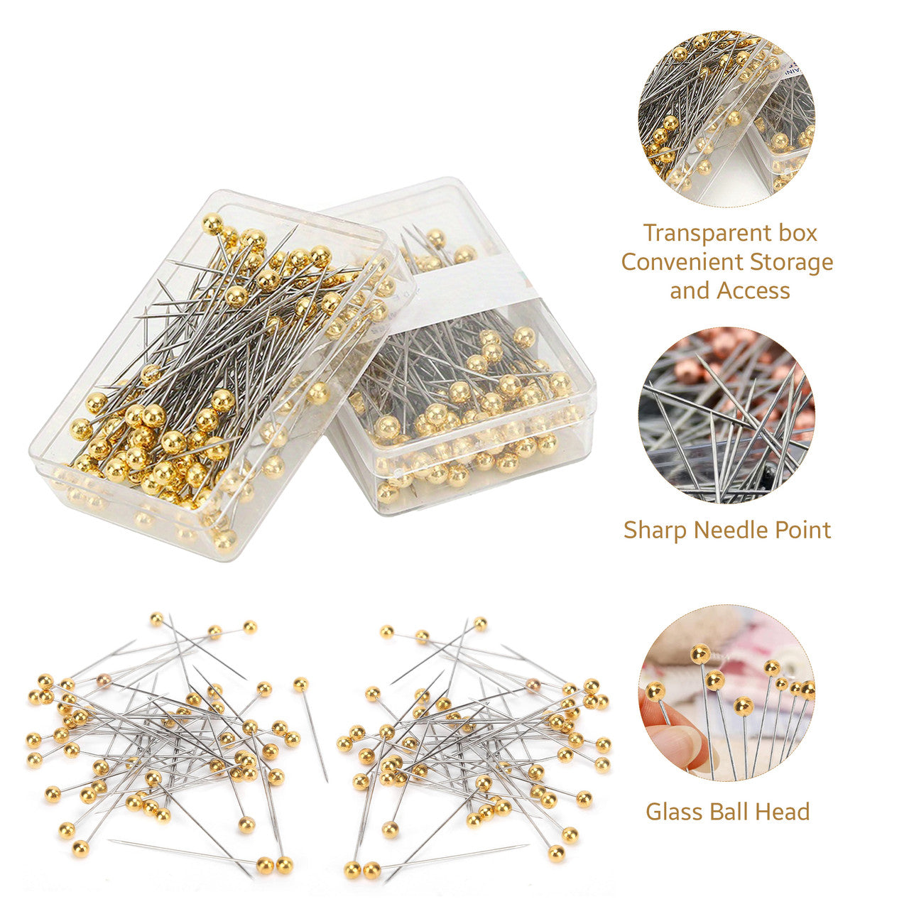 Pearl Head Sewing Pins - Pack of 100