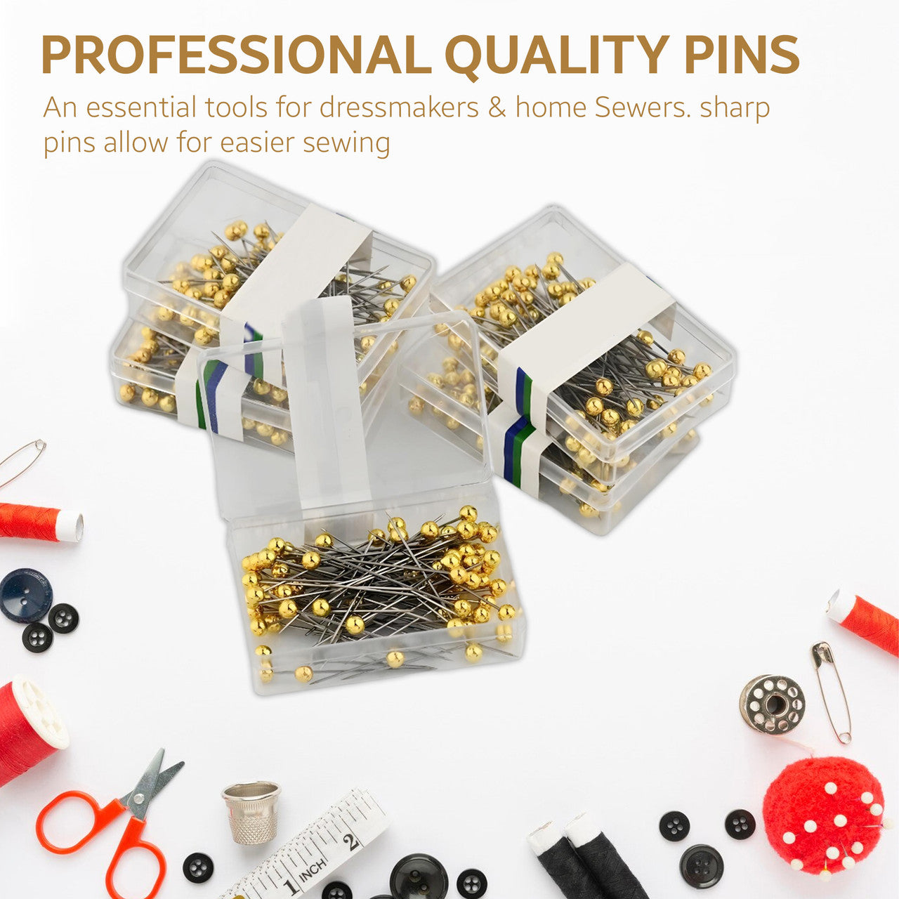 Pearl Head Sewing Pins - Pack of 100