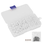 White Plastic Pearl Beads with Pronged Pins – 700 pcs Mixed Sizes