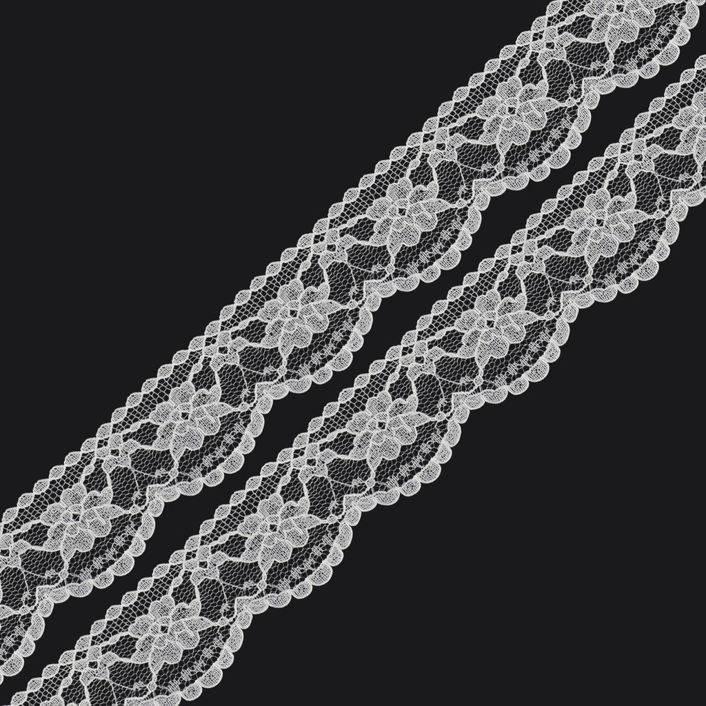 35mm Ivory Crown Pattern Embroidery Lace