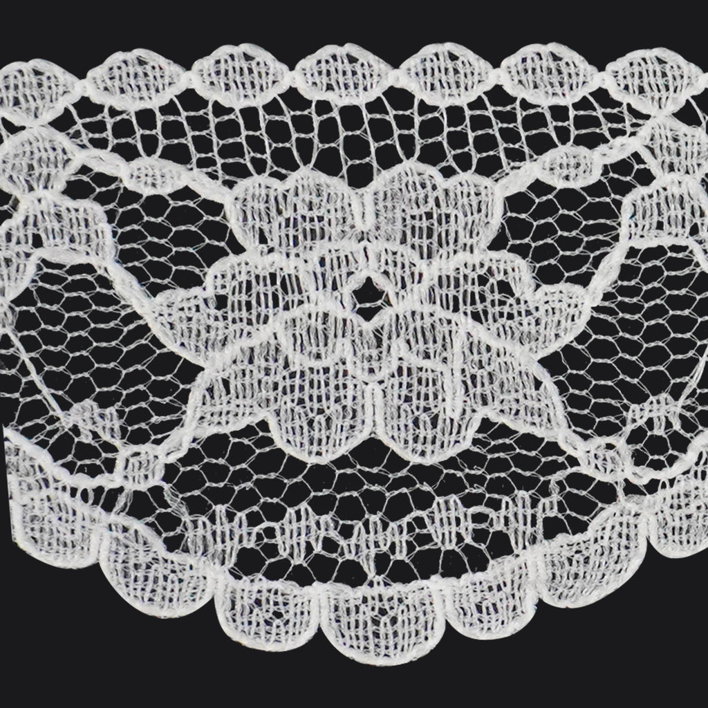 35mm Ivory Crown Pattern Embroidery Lace