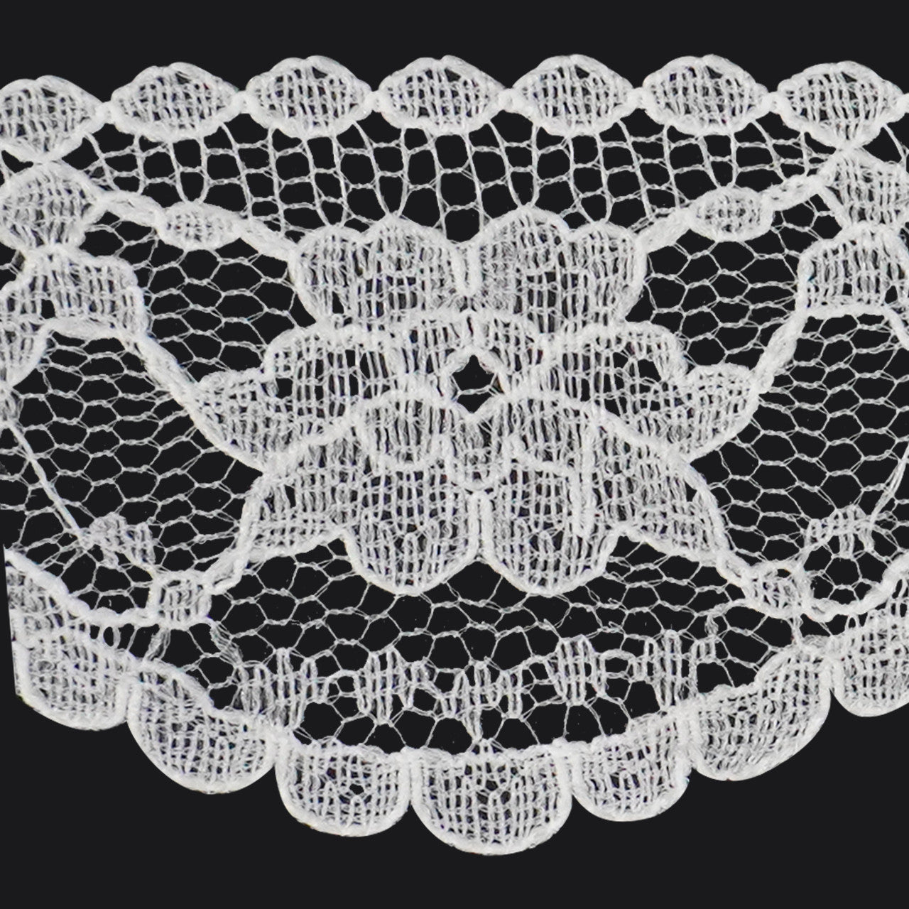 35mm Ivory Crown Pattern Embroidery Lace