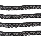 12mm Black Mesh Pattern Embroidery Lace