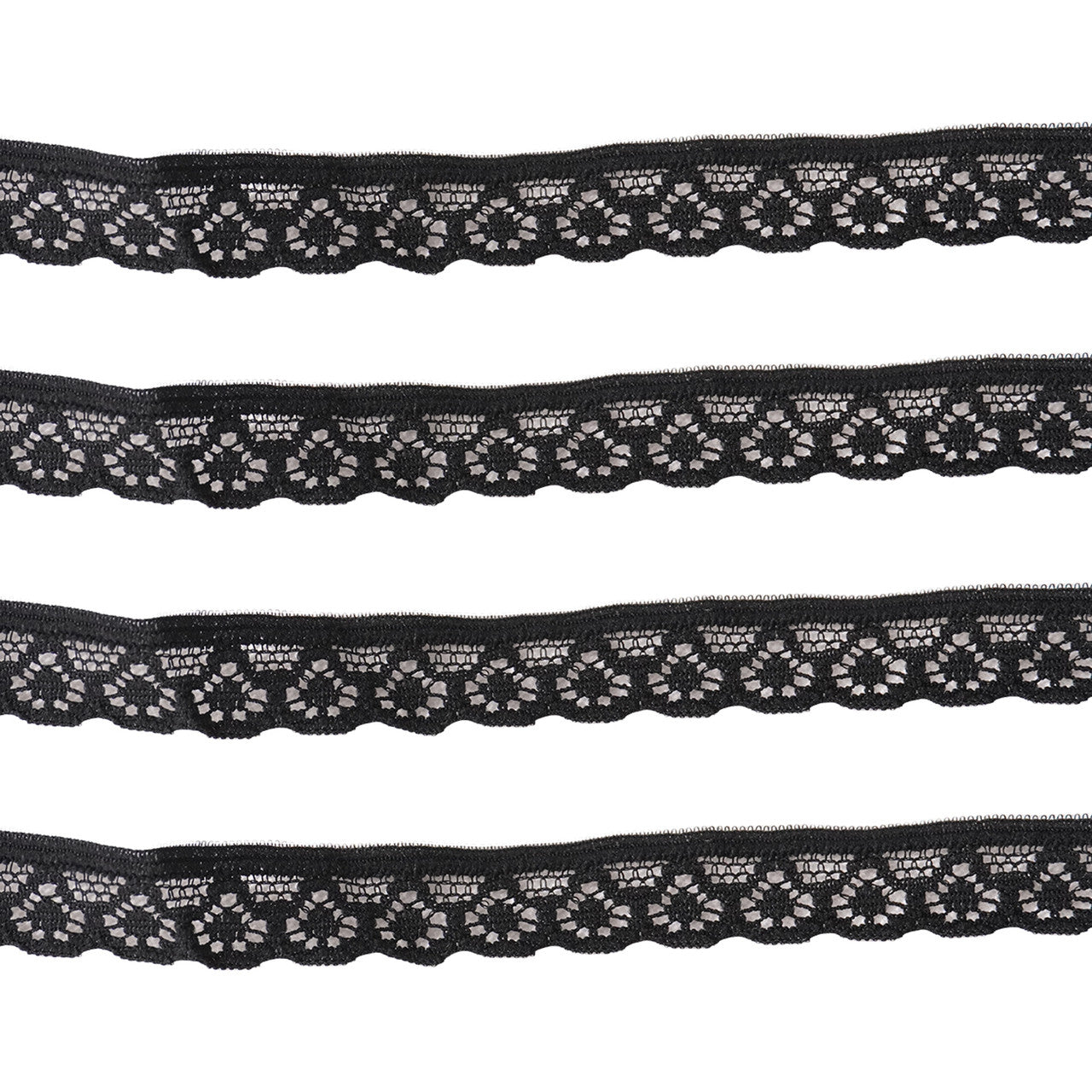 12mm Black Mesh Pattern Embroidery Lace