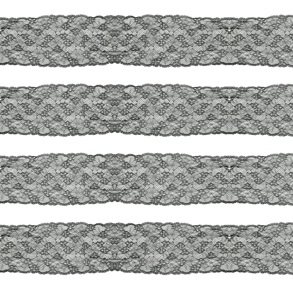 165mm Black Flower Mesh Pattern Embroidery Lace