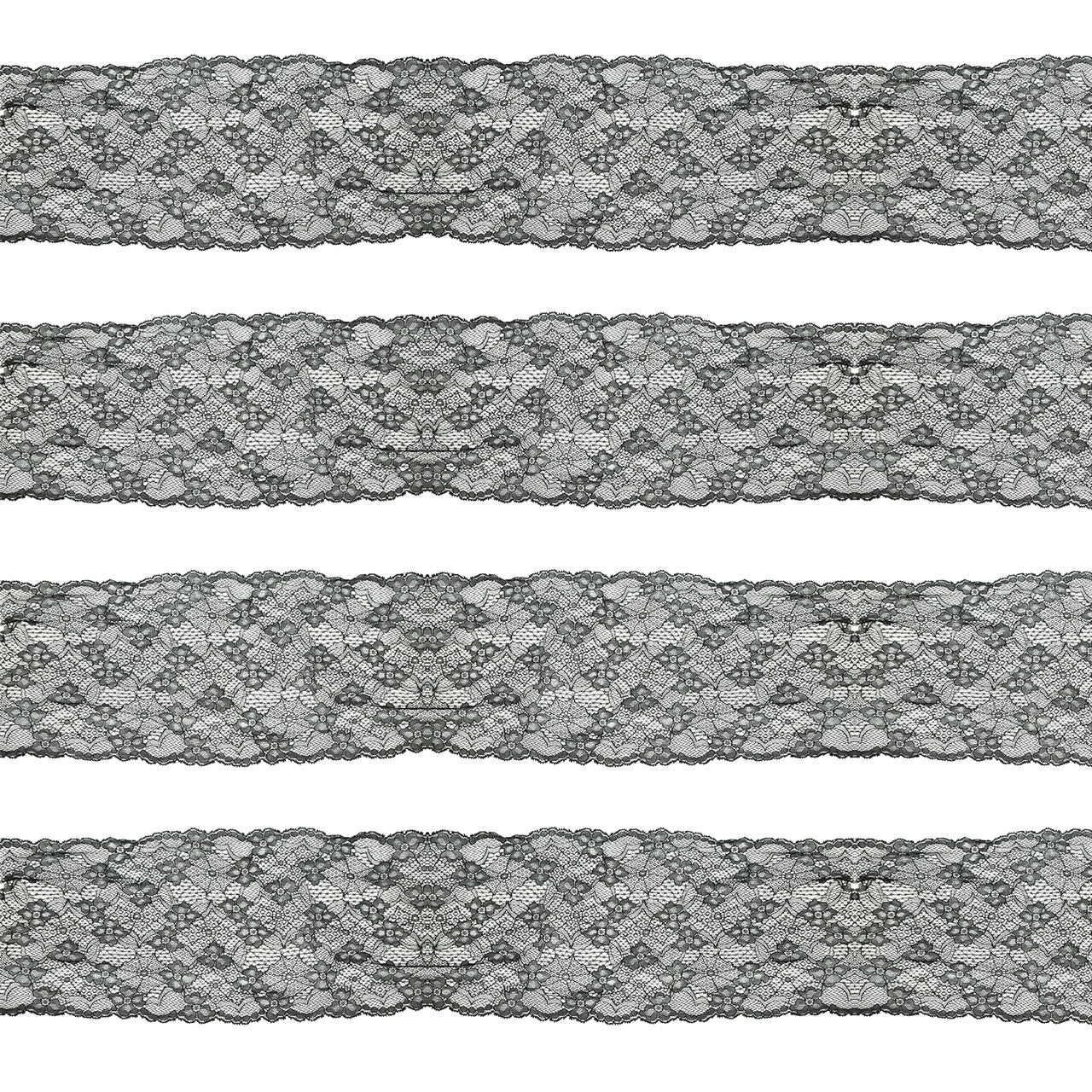 165mm Black Flower Mesh Pattern Embroidery Lace