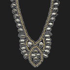 Rhinestone Lace Neck Collar (645mm x 270mm) - Silver