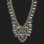 Rhinestone Lace Neck Collar (645mm x 270mm) - Silver