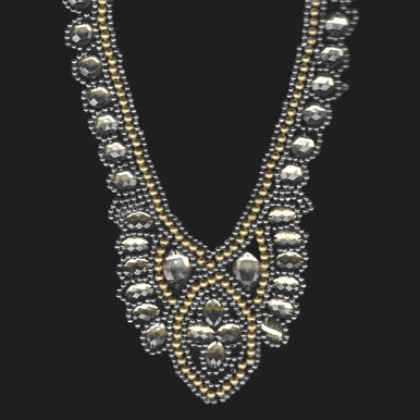 Rhinestone Lace Neck Collar (645mm x 270mm) - Silver