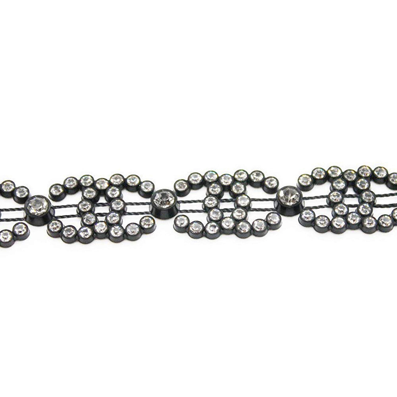 1M Rhinestone Lace - Black