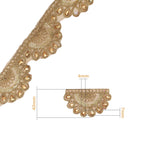 38mm Vibrant Golden Zari Stone Cutwork Embellishing Embroidery Trim