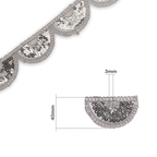 40mm Sequin Lace Trim - Silver