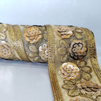 65mm Wide Indian Floral Embroidary Lace - 4 Metres